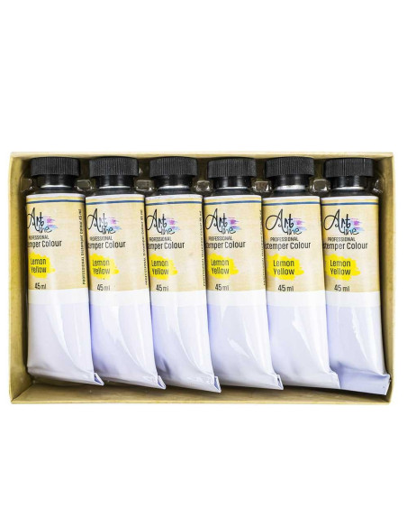 ART015,Tempera Art, GALBEN LAMAIE, 45ml, 6 buc/set - ARTLINE