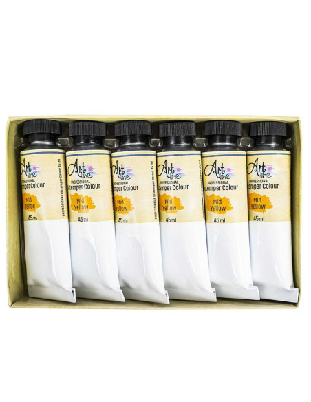 ART016,Tempera Art, GALBEN, 45ml, 6 buc/set - ARTLINE