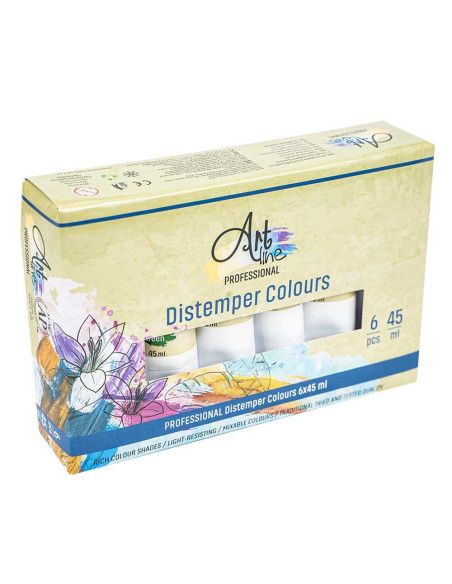 ART036,Tempera Art, VERDE, 45ml, 6 buc/set - ARTLINE