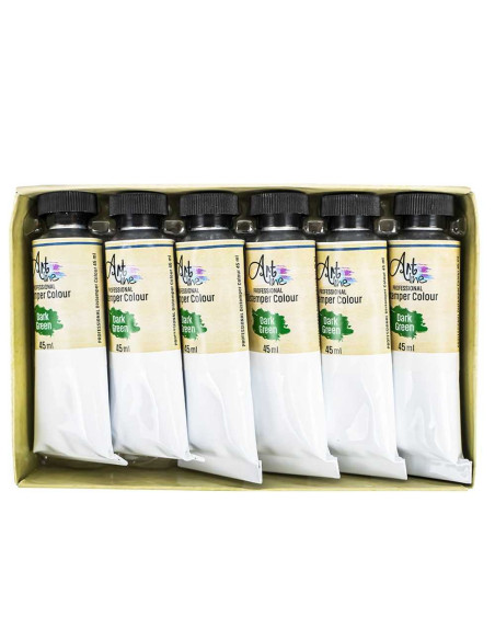 ART036,Tempera Art, VERDE, 45ml, 6 buc/set - ARTLINE