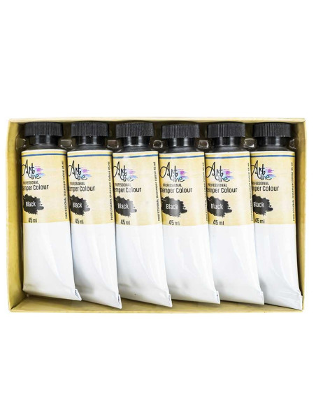 ART022,Tempera Art, NEGRU, 45ml, 6buc/set - ARTLINE