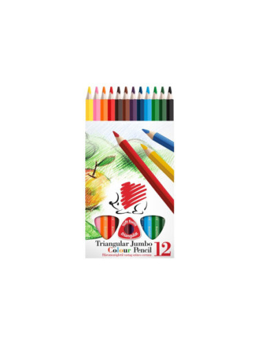 SD-SKR239,Creioane colorate Ico Arici triunghiulare 12/set