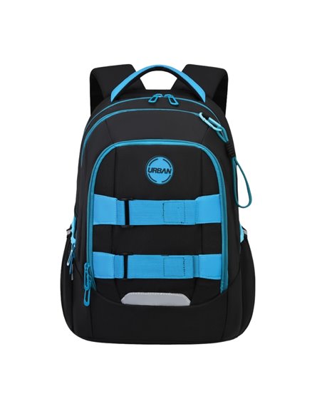 Ghiozdan scoala anatomic S-cool Urban, 43 x 29 x 22 cm, Negru/Albastru