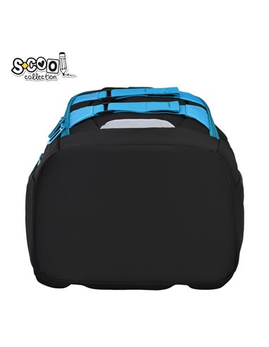 Ghiozdan scoala anatomic S-cool Urban, 43 x 29 x 22 cm, Negru/Albastru