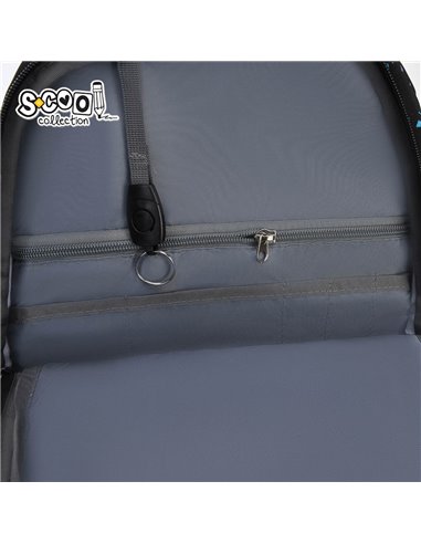 Ghiozdan scoala anatomic S-cool Urban, 43 x 29 x 22 cm, Negru/Albastru