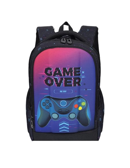 Ghiozdan scoala ergonomic S-COOL SC3371, 40 x 29 x 14 cm, Motiv Game over