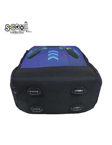 Ghiozdan scoala ergonomic S-COOL SC3371, 40 x 29 x 14 cm, Motiv Game over