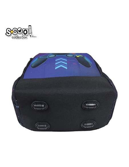 Ghiozdan scoala ergonomic S-COOL SC3371, 40 x 29 x 14 cm, Motiv Game over
