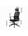 DLE4503,Scaun birou executive spatar mesh, sist roti nylon, tetiera 4503 Deli