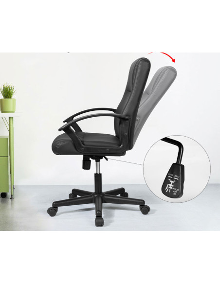 DLE4514,Scaun birou executive imitatie piele, sist roti nylon 4514 Deli