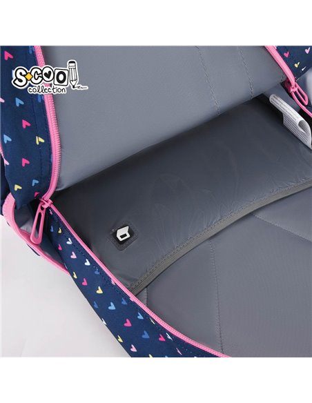Ghiozdan scoala anatomic S-cool Urban SC3385, 43 x 29 x 22 cm, Hearts