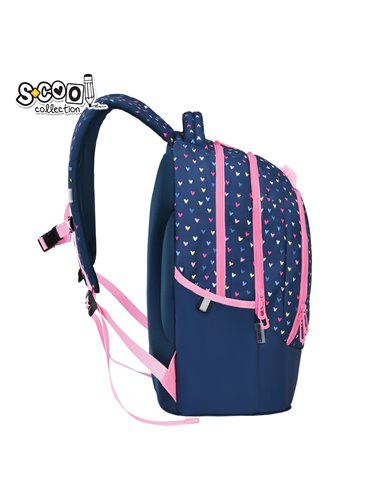 Ghiozdan scoala anatomic S-cool Urban SC3385, 43 x 29 x 22 cm, Hearts