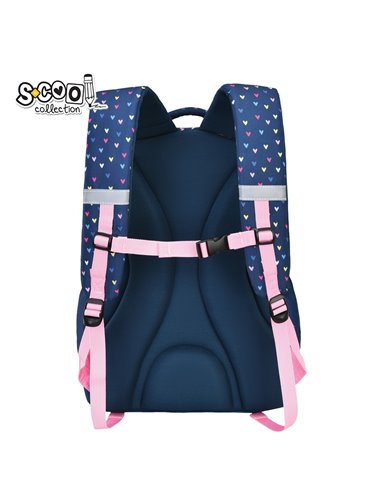 Ghiozdan scoala anatomic S-cool Urban SC3385, 43 x 29 x 22 cm, Hearts