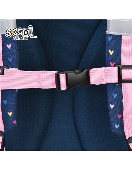 Ghiozdan scoala anatomic S-cool Urban SC3385, 43 x 29 x 22 cm, Hearts