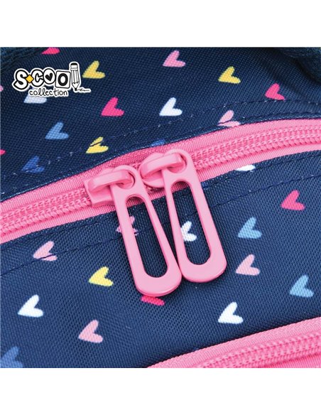 Ghiozdan scoala anatomic S-cool Urban SC3385, 43 x 29 x 22 cm, Hearts