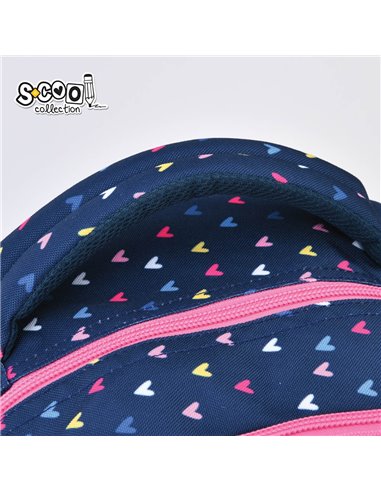 Ghiozdan scoala anatomic S-cool Urban SC3385, 43 x 29 x 22 cm, Hearts