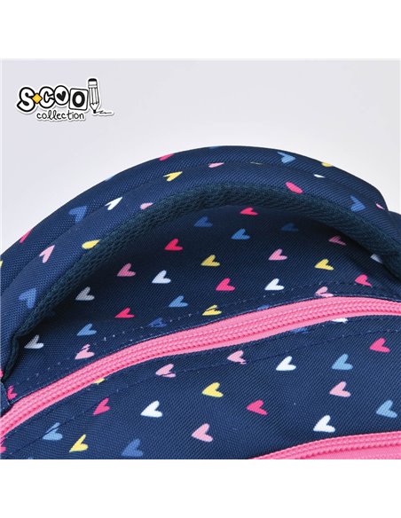 Ghiozdan scoala anatomic S-cool Urban SC3385, 43 x 29 x 22 cm, Hearts