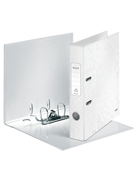 LZ10060001-10,Biblioraft plastifiat 5.2 cm alb metalizat wow Leitz - Set 10