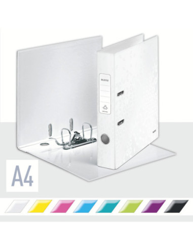 LZ10060001-10,Biblioraft plastifiat 5.2 cm alb metalizat wow Leitz - Set 10