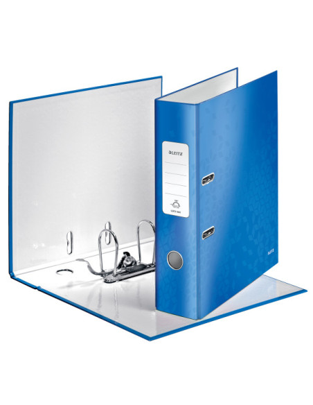 LZ10050036-10,Biblioraft plastifiat 8cm albastru metalizat wow Leitz - Set 10