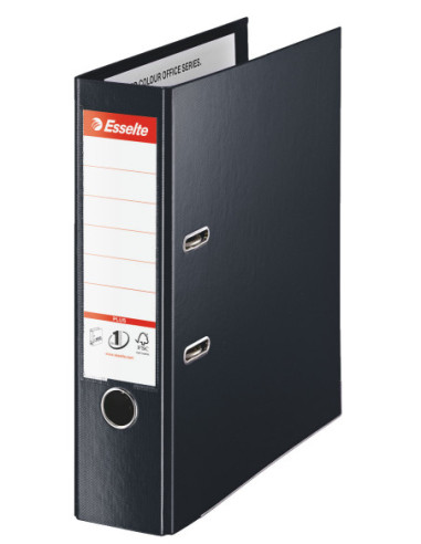 ES81187-10,Biblioraft plastifiat int-ext 8cm negru jumbo plus Esselte - Set 10