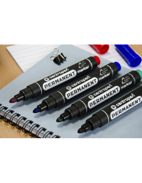 CE856601-10,Marker permanent negru varf rotund 2.5mm 8566 Centropen - Set 10