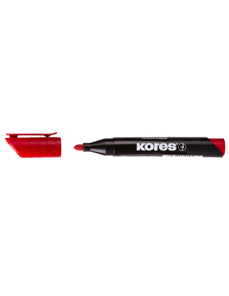 KO20937-12,Marker permanent rosu varf rotund 3mm Kores - Set 12