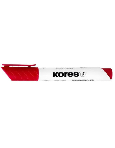 KO20837-12,Marker whiteboard rosu 3mm Kores - Set 12