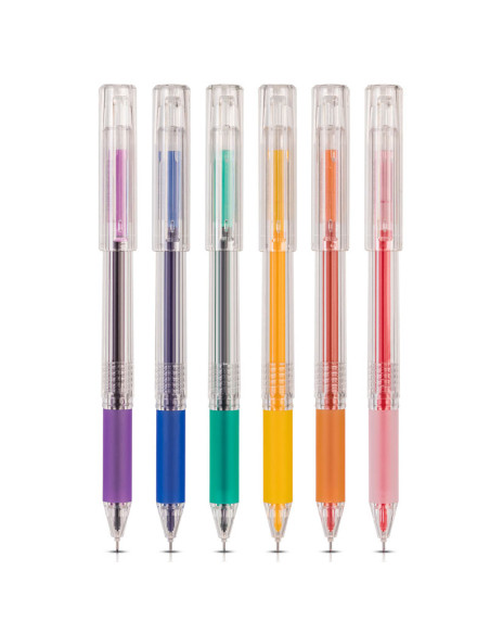DLEA125,Set 6 buc pix cu gel pastel Deli