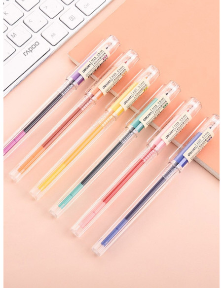DLEA125,Set 6 buc pix cu gel pastel Deli