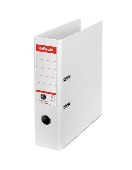 ES627570-10,Biblioraft carton reciclat 7.5cm alb nr1 power fsc Esselte - Set 10