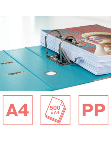ES626504-10,Biblioraft plastifiat int-ext 7.5 cm albastru colour'breeze nr.1 power Esselte - Set 10