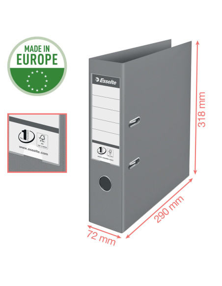 ES626504-10,Biblioraft plastifiat int-ext 7.5 cm albastru colour'breeze nr.1 power Esselte - Set 10