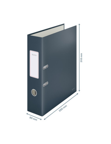 LZ10610089-5,Biblioraft plastifiat 8cm 180grade gri antracit cosy Leitz - Set 5