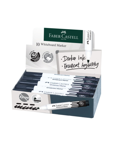 FC254099-12,Marker whiteboard negru w20 Faber-castell - Set 12