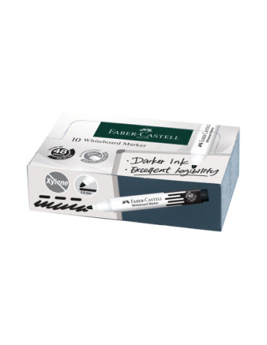 FC254099-12,Marker whiteboard negru w20 Faber-castell - Set 12