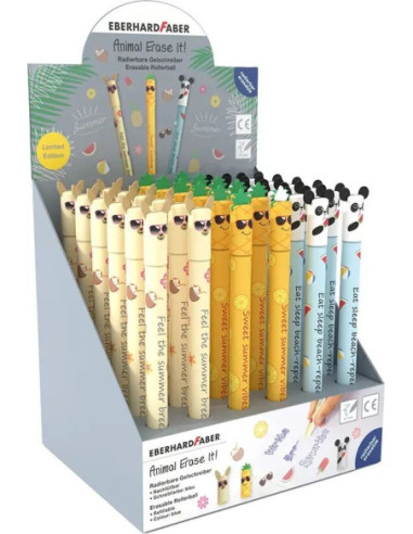 EF560110,Display 36 rollere 0.7 mm albastru erasable summer edition Eberhard faber