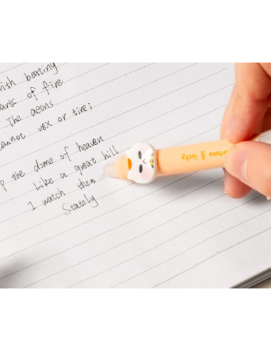 DLEG345-BL,Roller erasable 0.5mm albastru 0.5mm pisici Deli