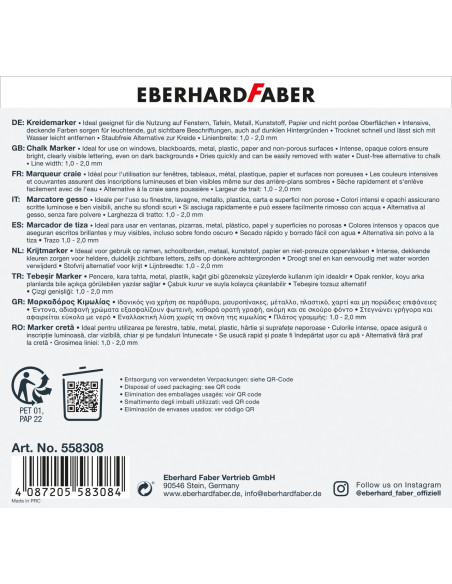 EF558308,Marker creta set 8 bucati Eberhard faber