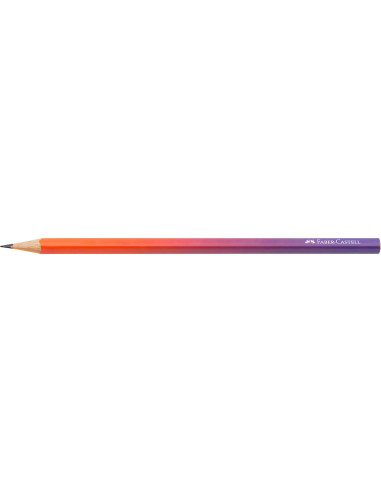 FC118404-12,Creion grafit b triunghiular flow violet-portocaliu Faber-castell - Set 12