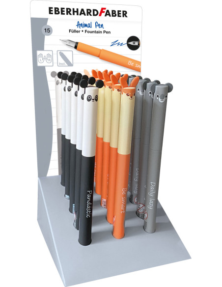 EF551022,Display 15 stilouri animal culori asortate Eberhard faber