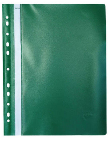 NK482011160-25,Dosar plastic cu sina si multiperforatii verde Noki - Set 25