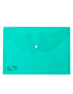 DLEF10452-12,Mapa plastic cu buton a4 verde Deli - Set 12