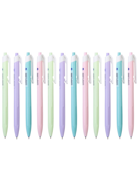 DLEQ03330-12,Pix cu mecanism 0.7mm corp pastel albastru Deli - Set 12