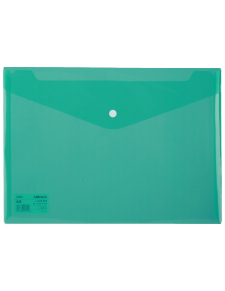 DLE5505G-10,Mapa plastic cu buton a4 verde Deli - Set 10