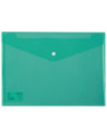 DLE5505G-10,Mapa plastic cu buton a4 verde Deli - Set 10