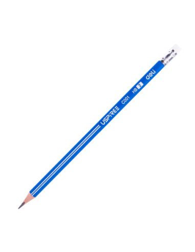 DLEC001HB-12,Creion grafit hb cu guma Deli - Set 12