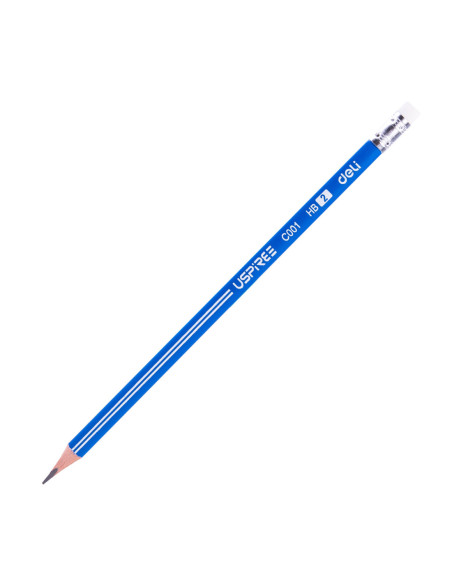 DLEC001HB-12,Creion grafit hb cu guma Deli - Set 12
