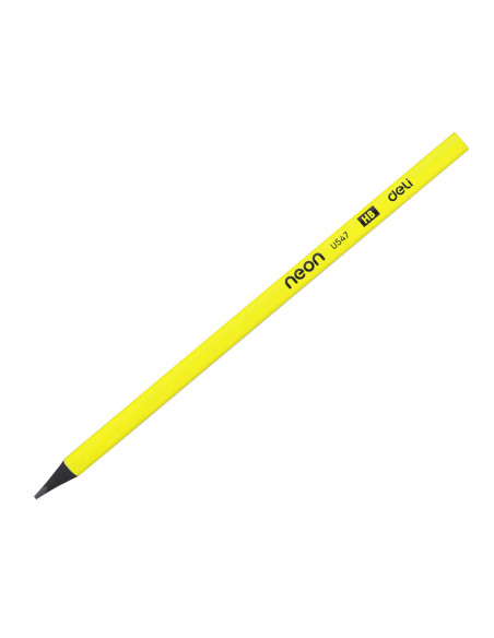 DLEU54700-12,Creion grafit fara lemn hb neon Deli - Set 12