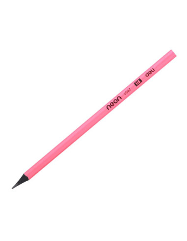 DLEU54700-12,Creion grafit fara lemn hb neon Deli - Set 12